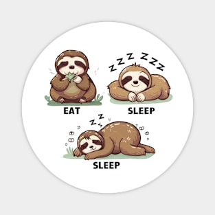 Eat, Sleep, Sleep: Sloth Magnet